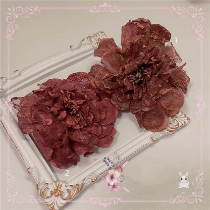 12 Color Options Floral Design Retro Hairclip