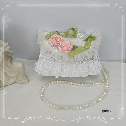 6 Color Options Bow Roses Design Lace Handmade Lolita Crossbody