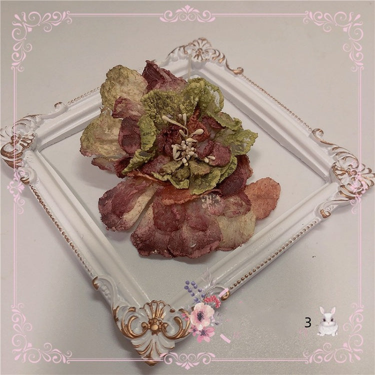 12 Color Options Floral Design Retro Hairclip