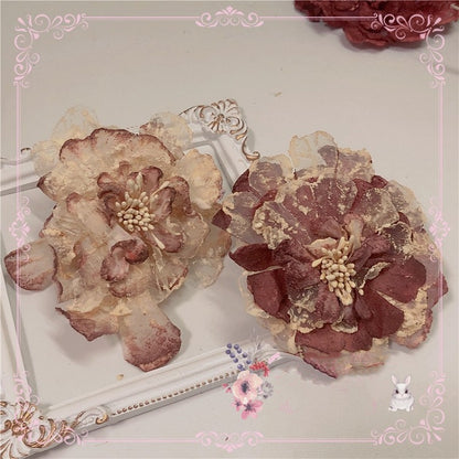 12 Color Options Floral Design Retro Hairclip