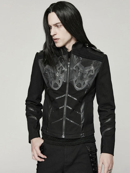 Black Cyber Handsome Jacket Detachable Front Open Skirt