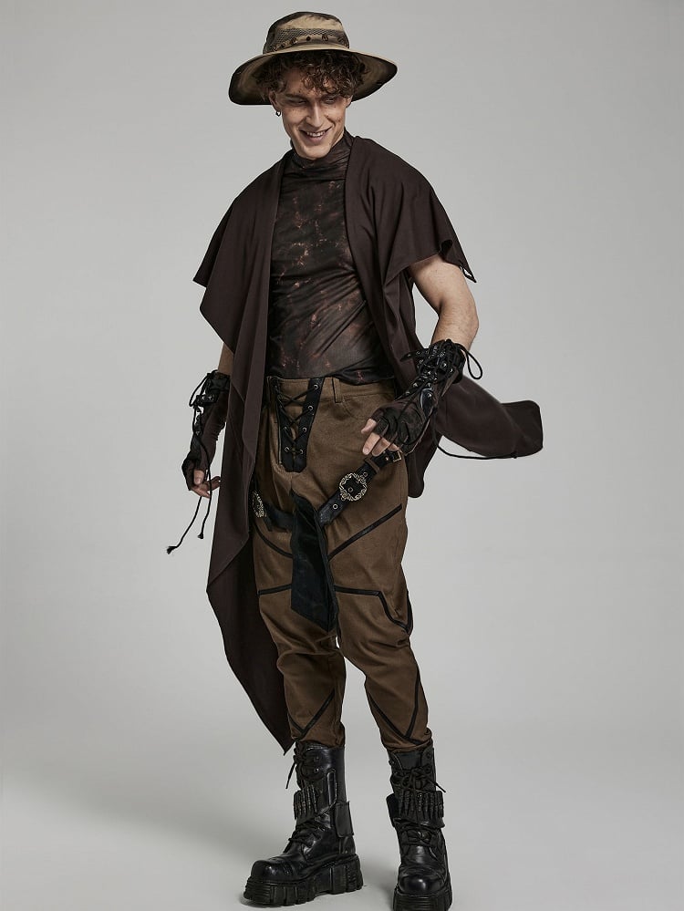 Coffee Punk Hollow-out Design Gloves