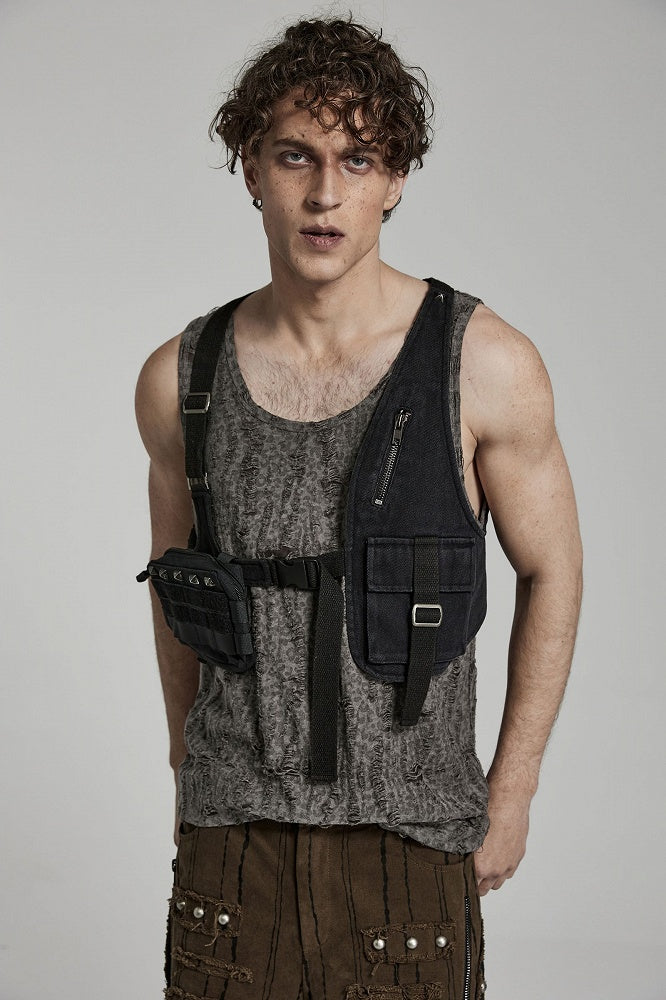 Black Doomsday Punk Vest
