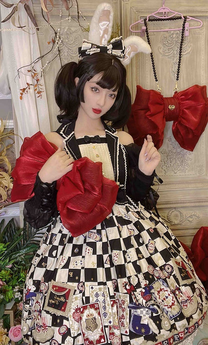 Wine Red Big Bow Backpack Solid Color