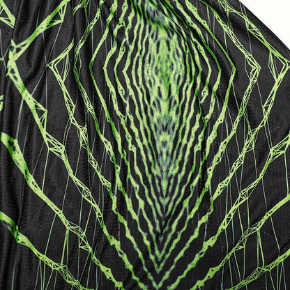 Cyber Knit False Two-Piece Trousers Black and Green