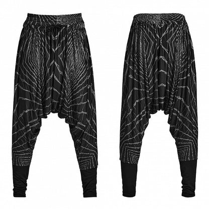 Cyber Knit False Two-Piece Trousers Black and Gray