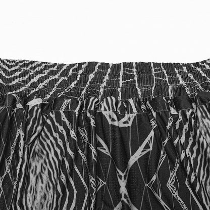 Cyber Knit False Two-Piece Trousers Black and Gray