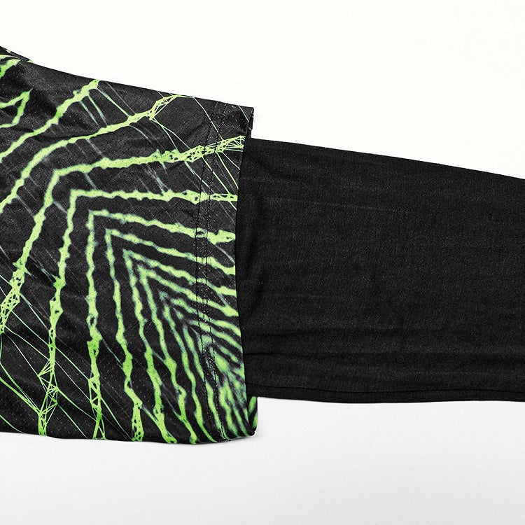 Cyber Knit False Two-Piece Trousers Black and Green