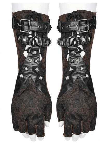 Coffee Punk Hollow-out Design Gloves