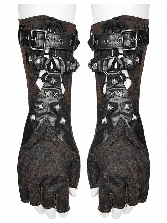 Coffee Punk Hollow-out Design Gloves
