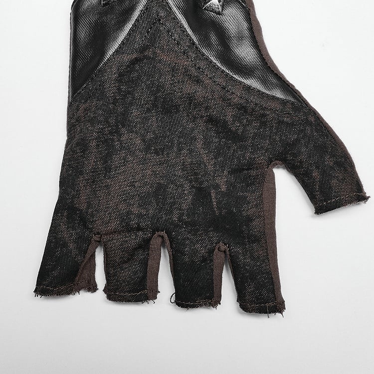 Coffee Punk Hollow-out Design Gloves