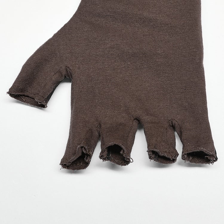 Coffee Punk Hollow-out Design Gloves
