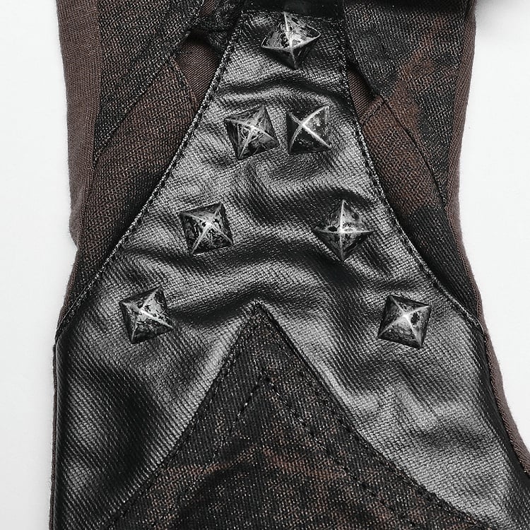 Coffee Punk Hollow-out Design Gloves