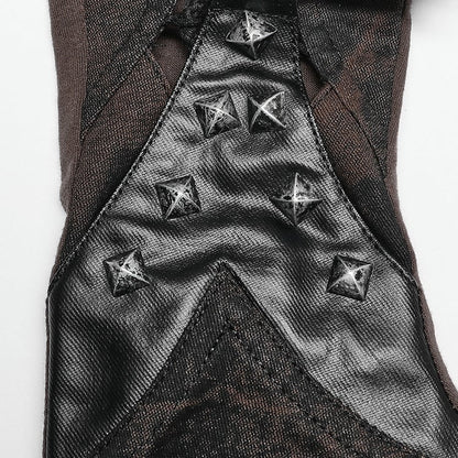 Coffee Punk Hollow-out Design Gloves