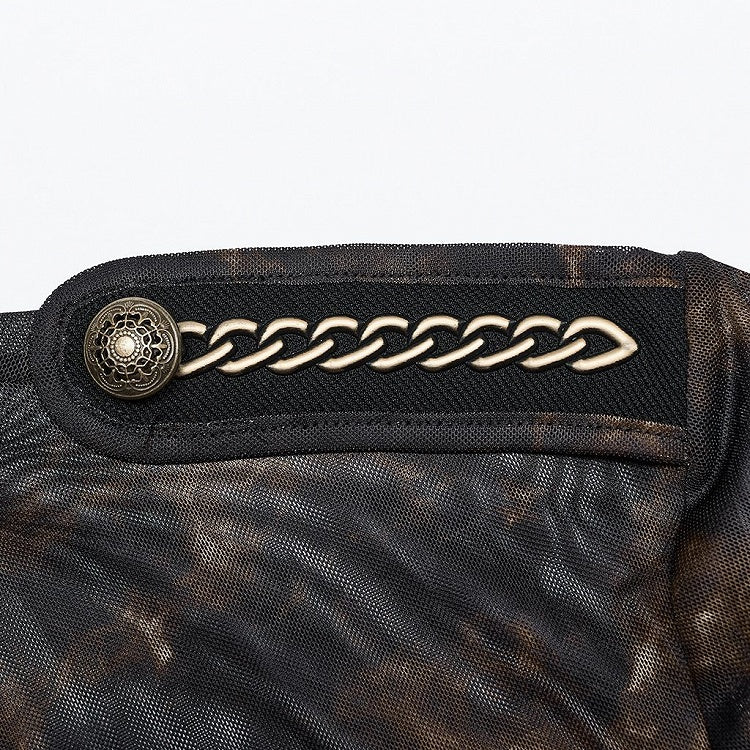 Doomsday Printed Mesh T-shirt Black and Coffee