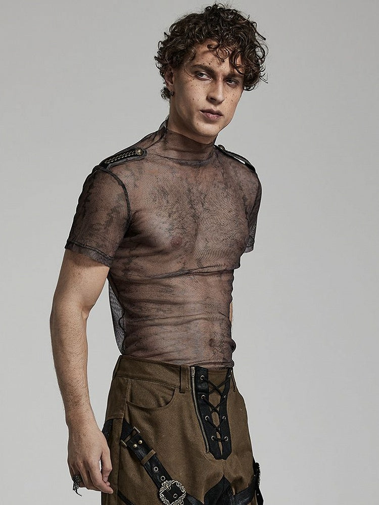 Coffee Doomsday Printed Mesh T-shirt