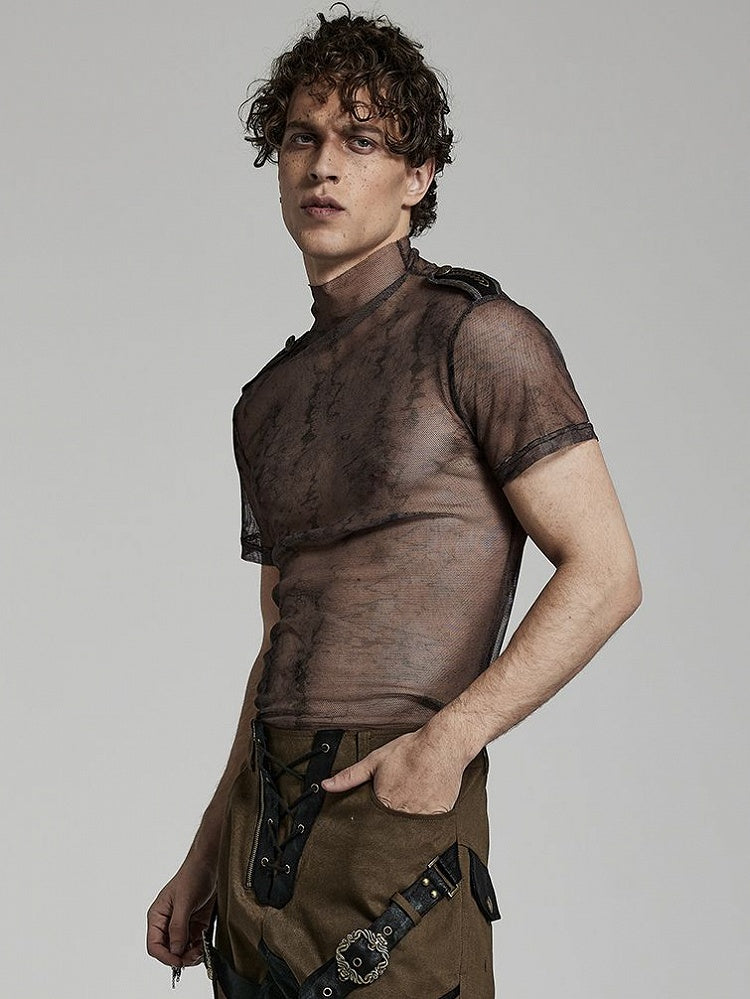 Coffee Doomsday Printed Mesh T-shirt