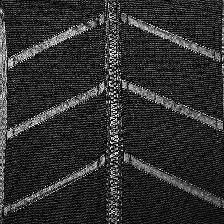 Black Cyber Handsome Jacket Detachable Front Open Skirt