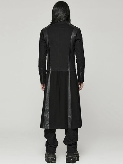 Black Cyber Handsome Jacket Detachable Front Open Skirt