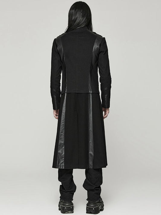 Black Cyber Handsome Jacket Detachable Front Open Skirt