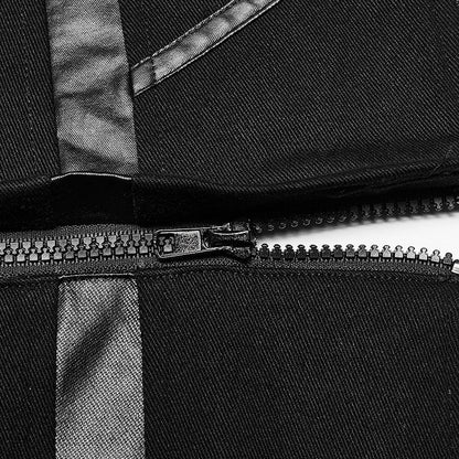 Black Cyber Handsome Jacket Detachable Front Open Skirt