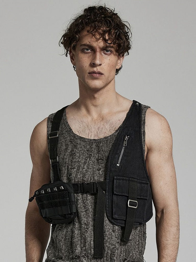 Black Doomsday Punk Vest