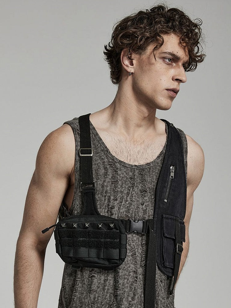 Black Doomsday Punk Vest