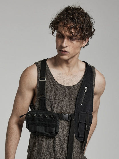 Black Doomsday Punk Vest