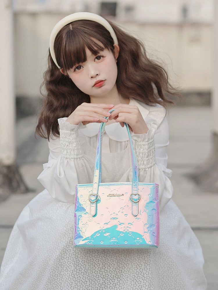 Bear Design Laser Color Changing Tote Bag with Crossbody Strap