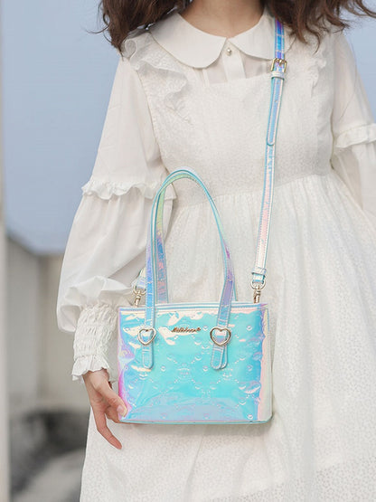 Bear Design Laser Color Changing Tote Bag with Crossbody Strap