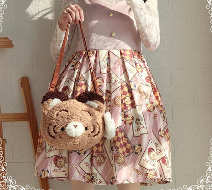 Tiger and Teeth Plush Tiger Head-Shaped Crossbody