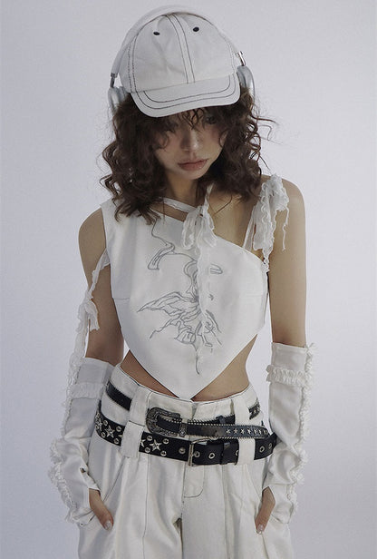 Star Studs Pop Punk Black Waist Belt