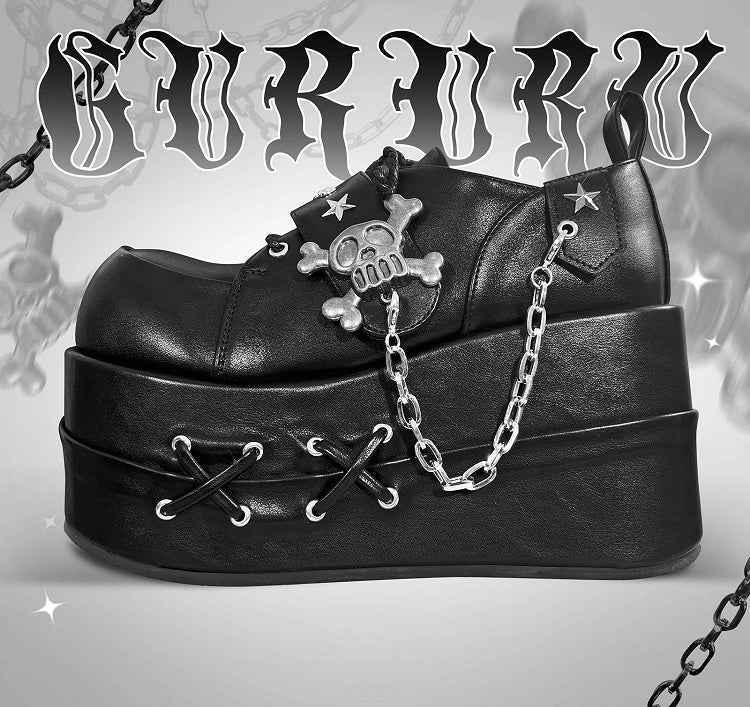 Black Star Hunter Pirates Skull Design Gothic Platforms