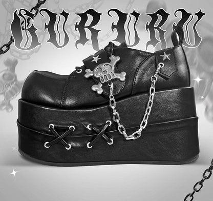 Black Star Hunter Pirates Skull Design Gothic Platforms