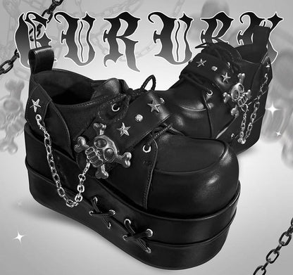 Black Star Hunter Pirates Skull Design Gothic Platforms