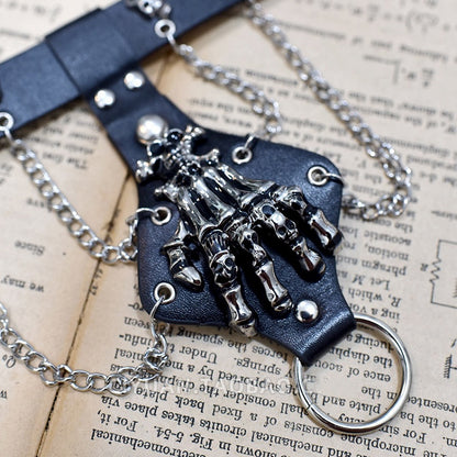 Skull Bones Design Chain Rock Black Bracelet