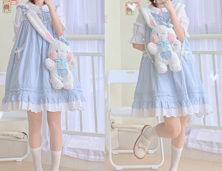 Candy Rabbit Plush Rabbit-Shaped Crossbody