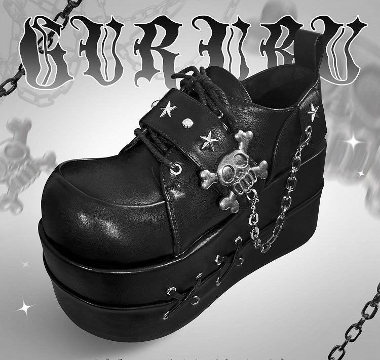 Black Star Hunter Pirates Skull Design Gothic Platforms