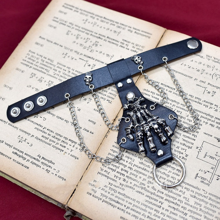 Skull Bones Design Chain Rock Black Bracelet