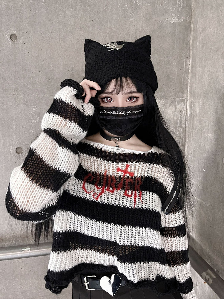 Clearance-Punk Cat Ear Design Knitted Hat