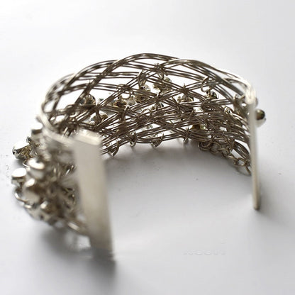 Gothic Punk Silver Metal Bell Armlet