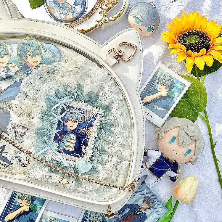 White / Black Cat Head Shaped Ita Backpack