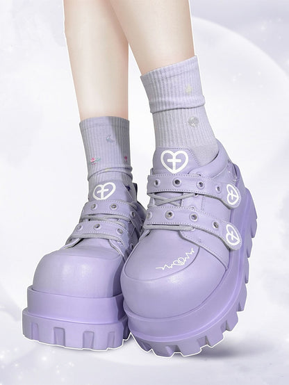 Purple Water Injected Heart Design Platforms