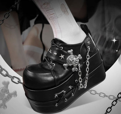 Black Star Hunter Pirates Skull Design Gothic Platforms