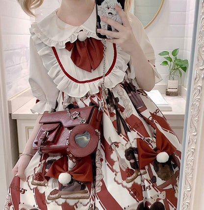 Fold-over Flap Metal Chain Design Shoulder Bag