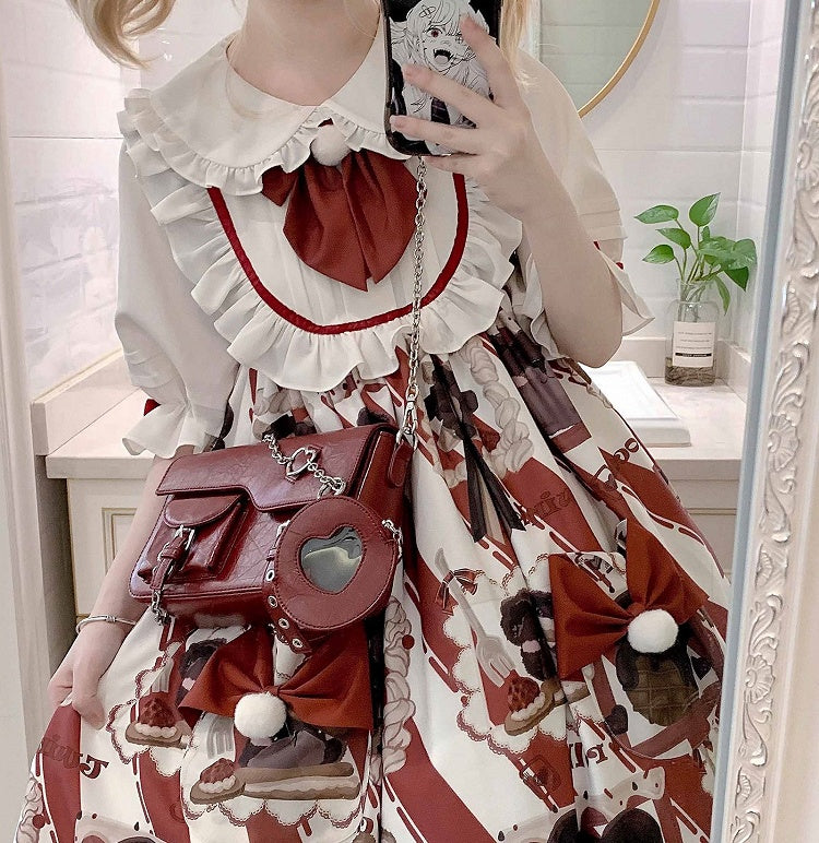 Fold-over Flap Metal Chain Design Shoulder Bag