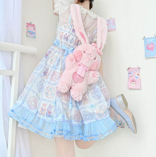 Candy Rabbit Plush Rabbit-Shaped Crossbody
