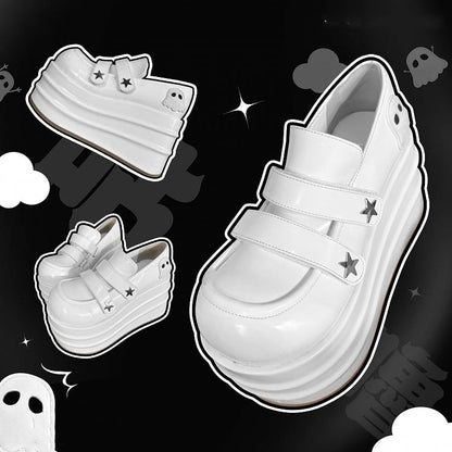 Clearance-Size 34 Little Ghost Design White Platforms