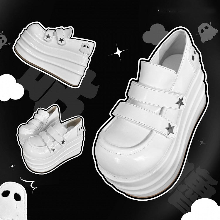 Clearance-Size 34 Little Ghost Design White Platforms