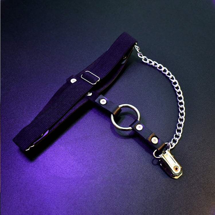 Stud Chain Details Black Garter